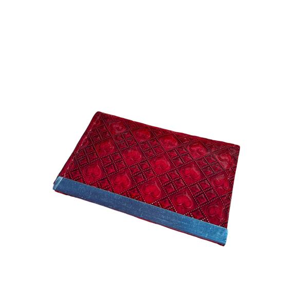 Red Hearts Retro Small New Card Wallet ID Card Holder Never used Deadstock - Picture 13 of 16